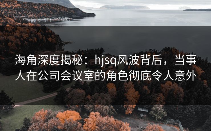 海角深度揭秘：hjsq风波背后，当事人在公司会议室的角色彻底令人意外