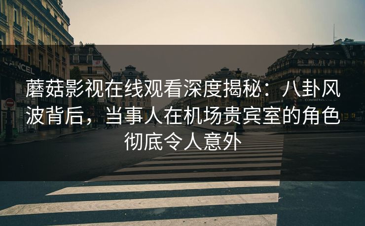 蘑菇影视在线观看深度揭秘：八卦风波背后，当事人在机场贵宾室的角色彻底令人意外