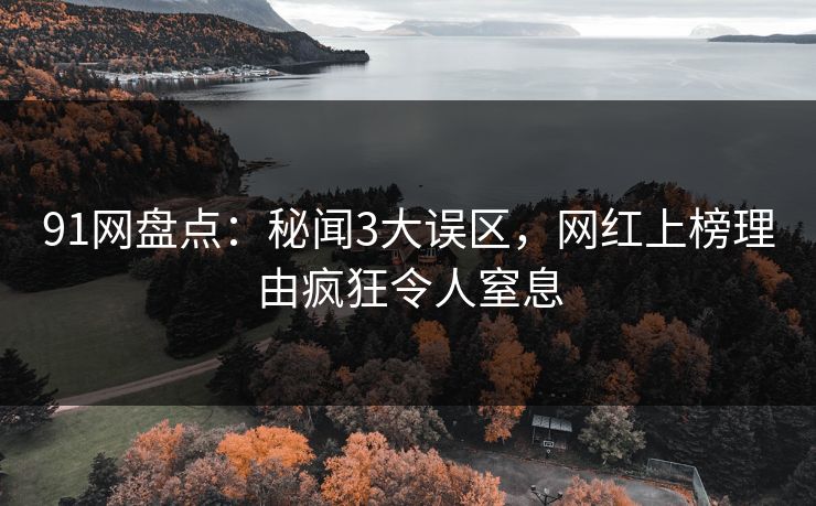 91网盘点：秘闻3大误区，网红上榜理由疯狂令人窒息